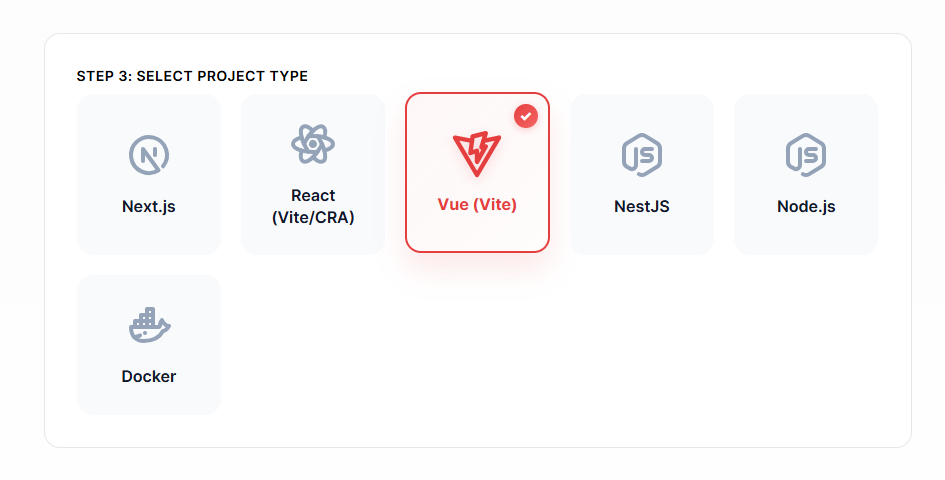 3. Select Framework