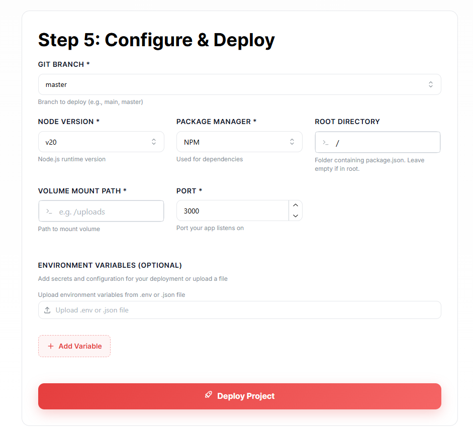 4. Configure & Deploy